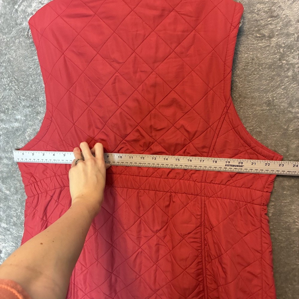 Bit & Bridle Women Red Quilted Full Zip Fleece Lined Vest XL Country Club Casual - Picture 6 of 9